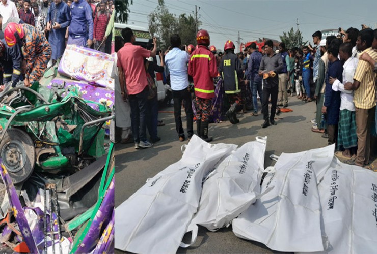 ময়মনসিংহে অটোরিকশায় বাসের ধাক্কায়, নিহত ৭